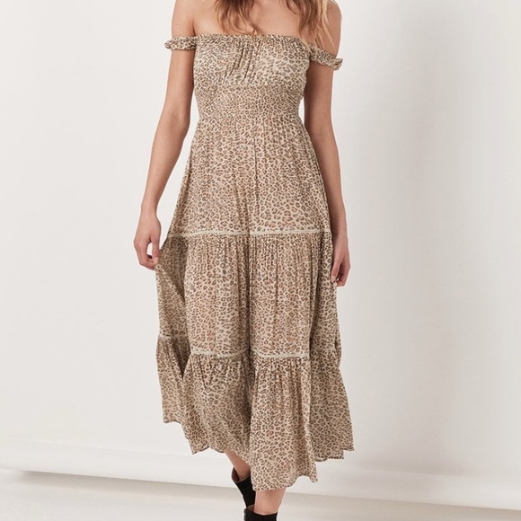 Spell Frankie Shirred Sundress in Cheetah - Picture 8 of 13